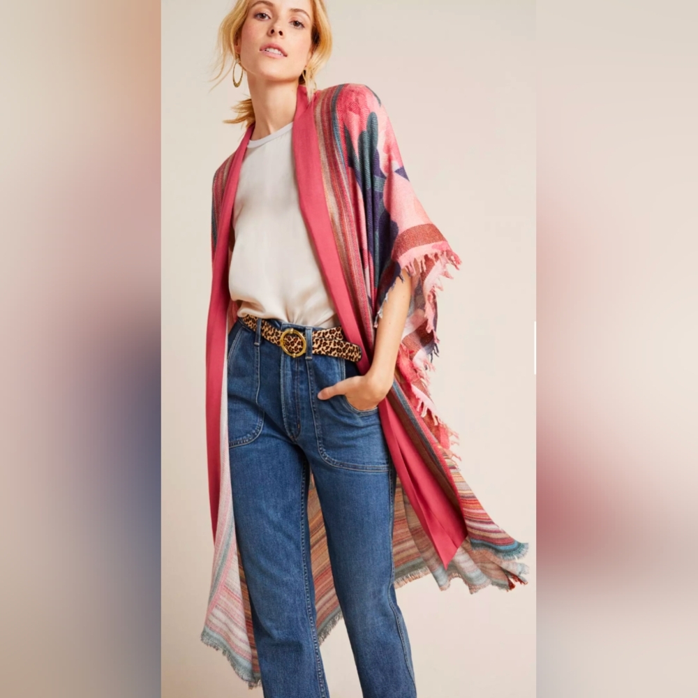 Anthropologie Bl-nk London Allison Striped Kimono One Size - Picture 3 of 9